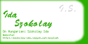 ida szokolay business card